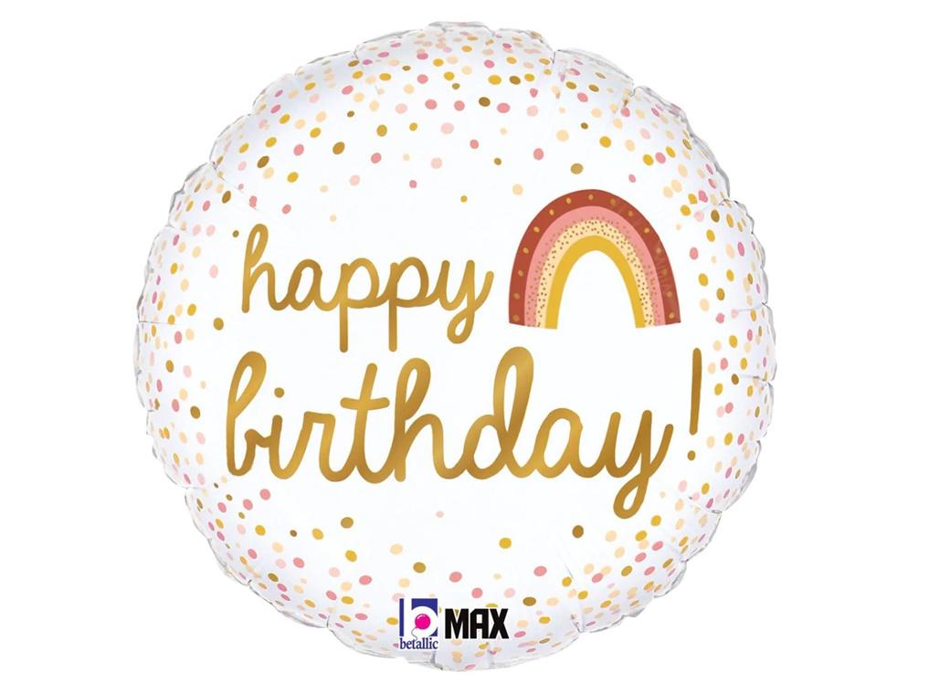 Boho Rainbow Happy Birthday Foil Balloon