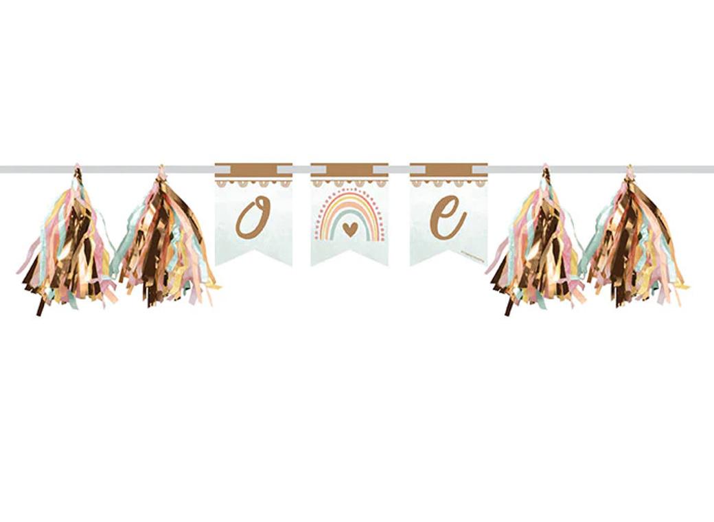 Boho Rainbow 1st Birthday High Chair Banner