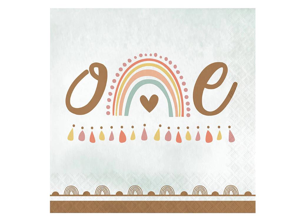 Boho Rainbow 1st Birthday Lunch Napkins 16pk