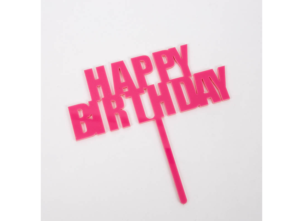 Bold Happy Birthday Topper - Pink