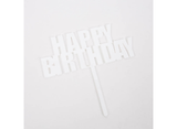 Bold Happy Birthday Topper - White