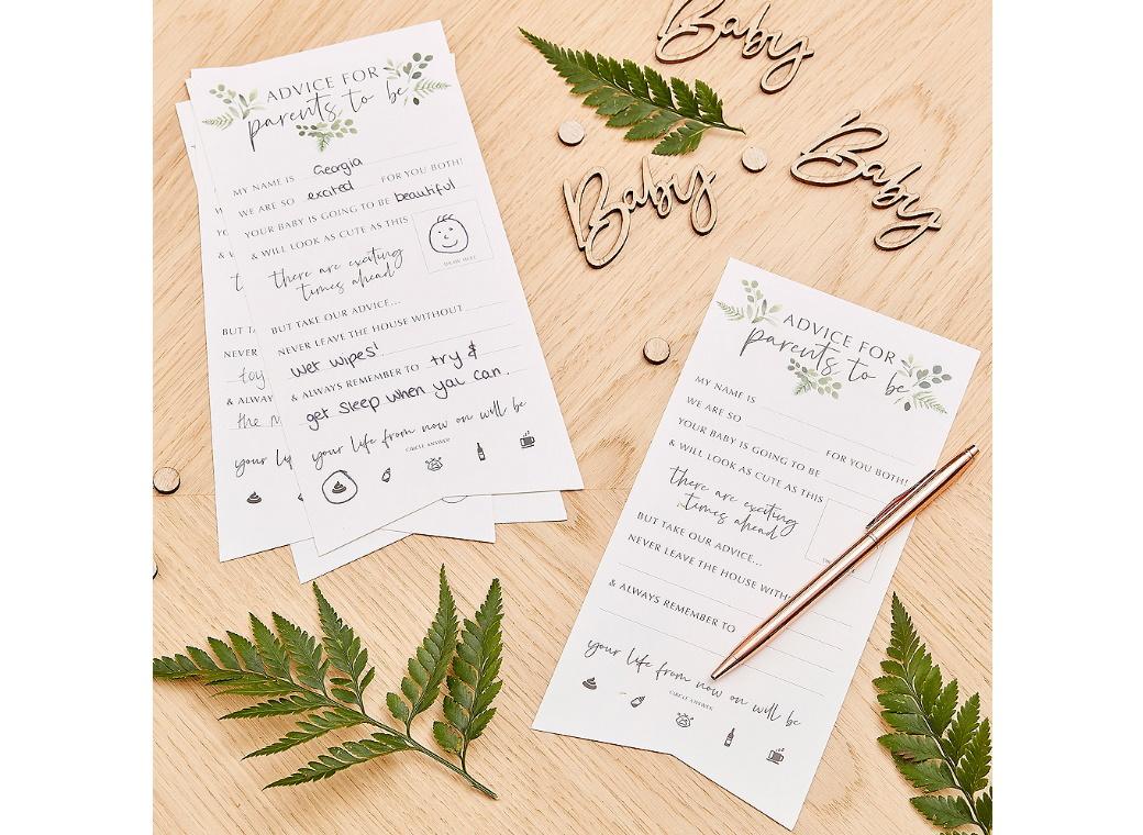 Botanical Baby Baby Advice Cards