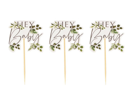 Botanical Baby Cupcake Toppers 12pk