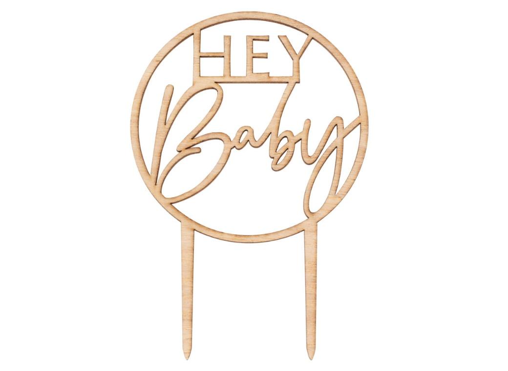 Botanical Baby Hey Baby Cake Topper