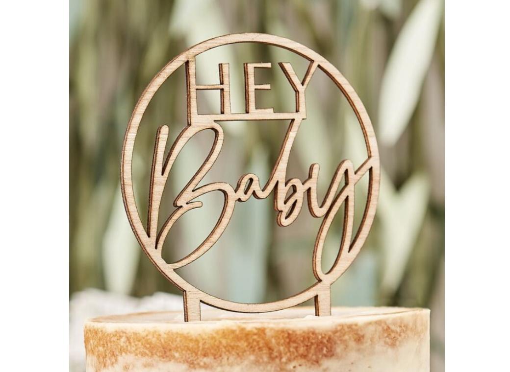 Botanical Baby Hey Baby Cake Topper