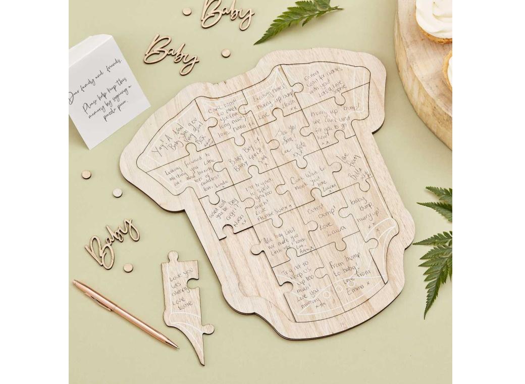 Botanical Baby Wooden Baby Grow Guest Book