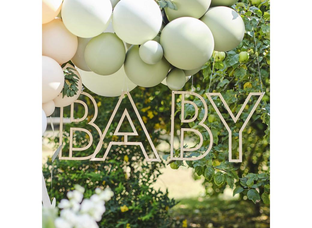 Botanical Baby Wooden Hanging Decoration