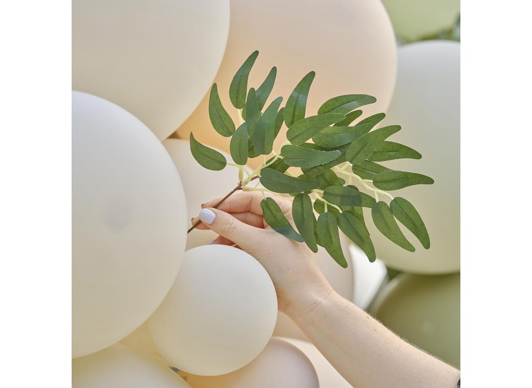 Botanical Balloon Arch with Foliage & Streamers