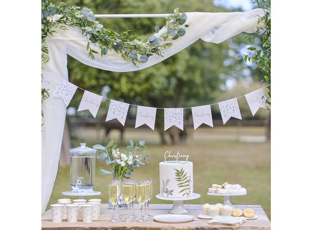 Botanical Christening Pennant Bunting