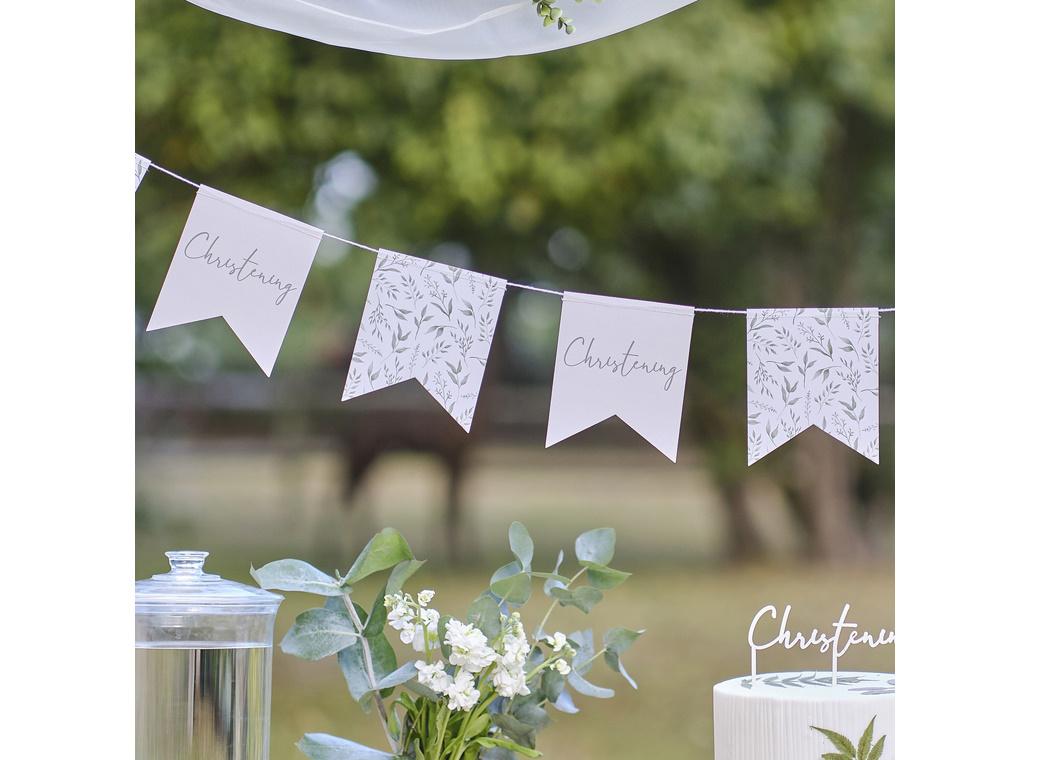 Botanical Christening Pennant Bunting