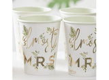 Botanical Hen Gold Almost Mrs Cups 8pk