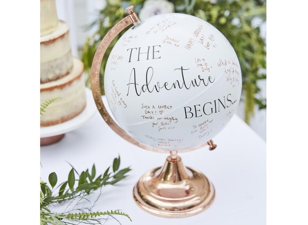 Botanical Wedding Globe Guest Book Alternative