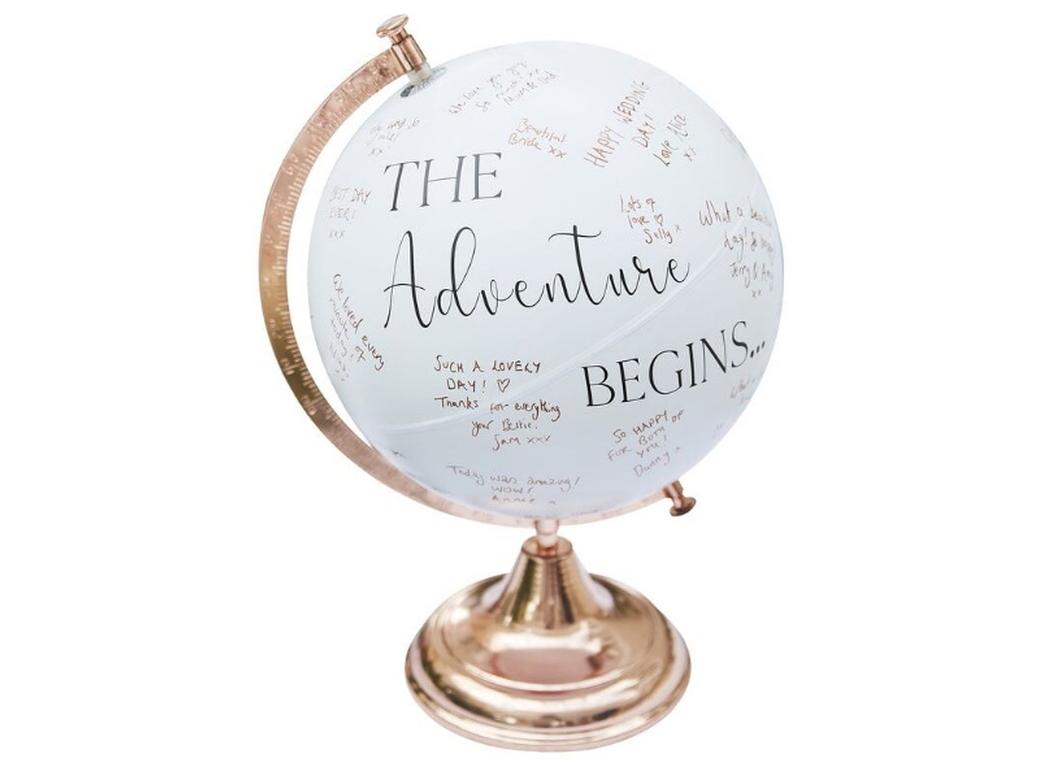 Botanical Wedding Globe Guest Book Alternative