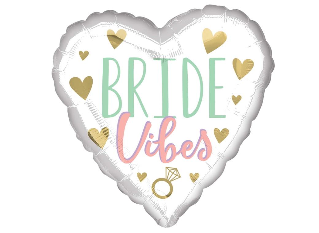 Bride Vibes Heart Shaped Foil Balloon