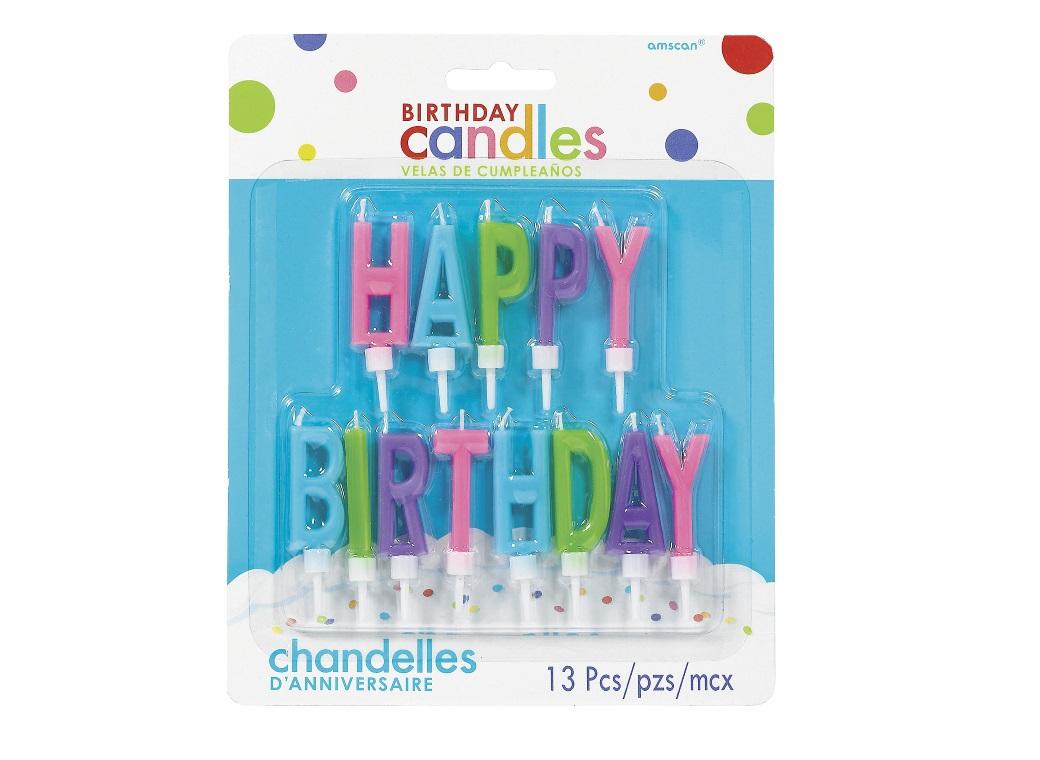 Rainbow Happy Birthday Candle Set