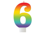 Bright Rainbow Candle - No. 6