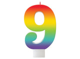 Bright Rainbow Candle - No. 9