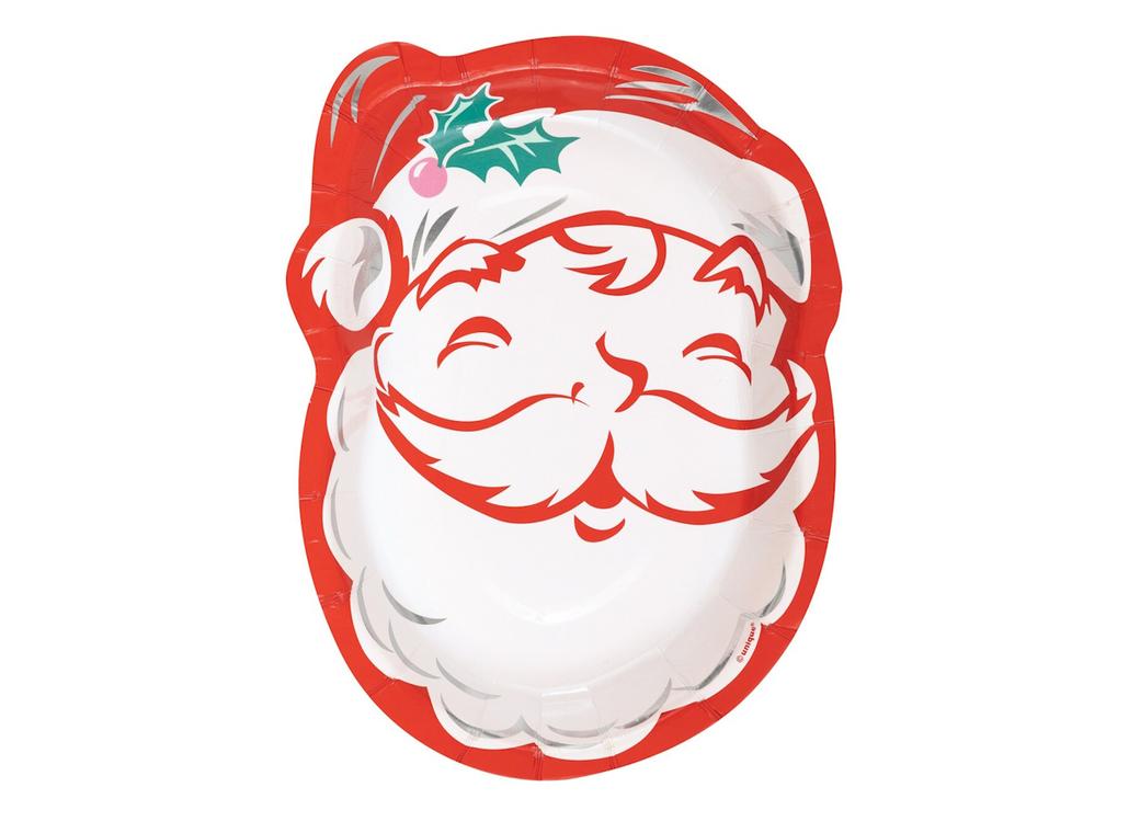 Bright Santa Shaped Plates 8pk