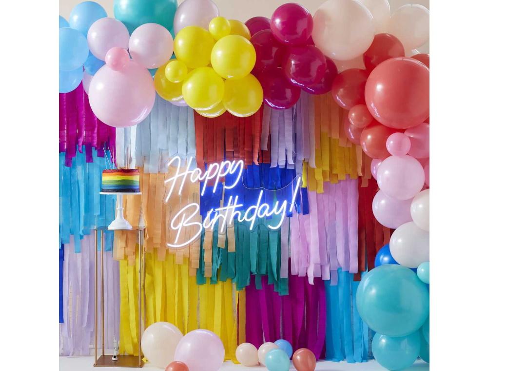 Brights Streamer & Balloon Backdrop