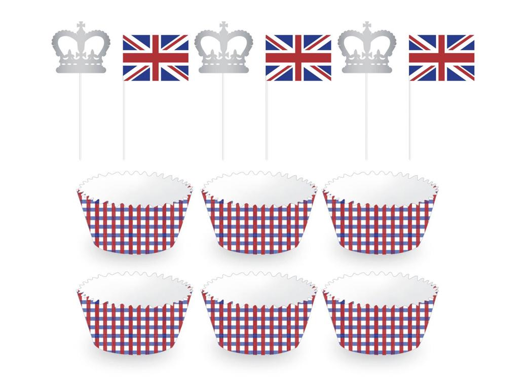 British Cupcake Cases & Picks 12pk