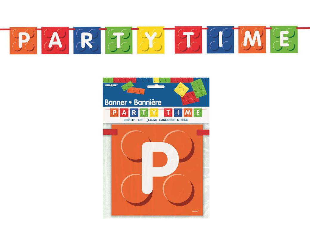 Building Blocks Party Time Banner