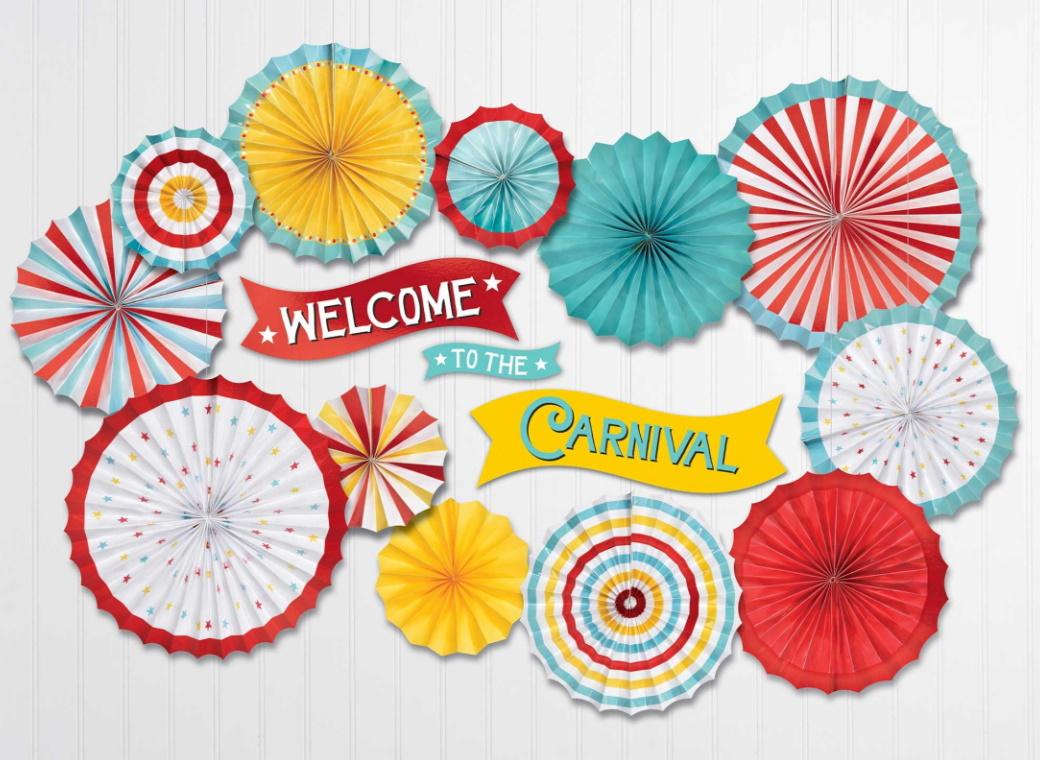 Carnival Paper Fans Decorating Set