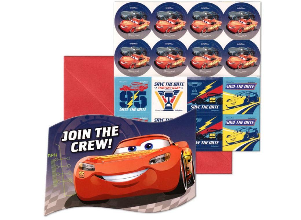 Cars 3 Invitations 8pk