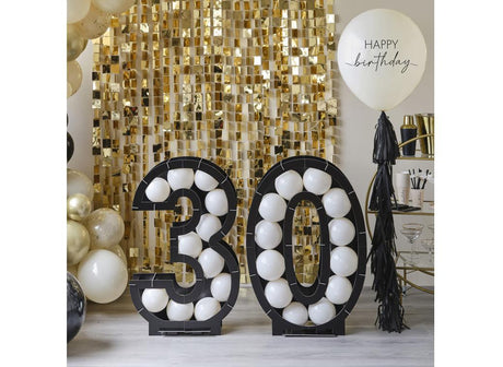 Champagne Noir 30 Balloon Mosaic Stand