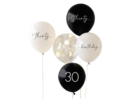 Champagne Noir 30th Birthday Balloon Bundle