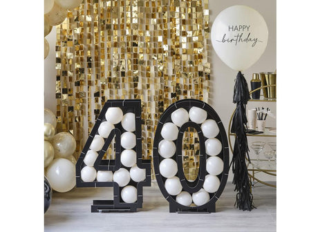 Champagne Noir 40 Balloon Mosaic Stand