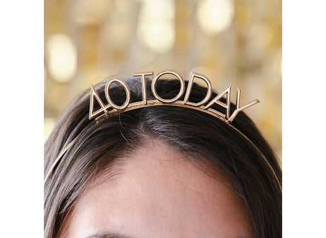 Champagne Noir 40th Birthday Headband