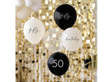 Champagne Noir 50th Birthday Balloon Bundle