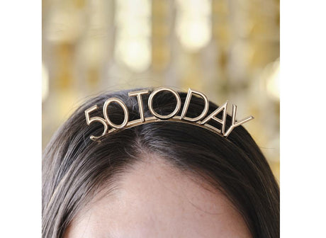 Champagne Noir 50th Birthday Headband