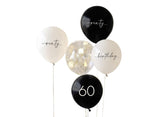 Champagne Noir 60th Birthday Balloon Bundle