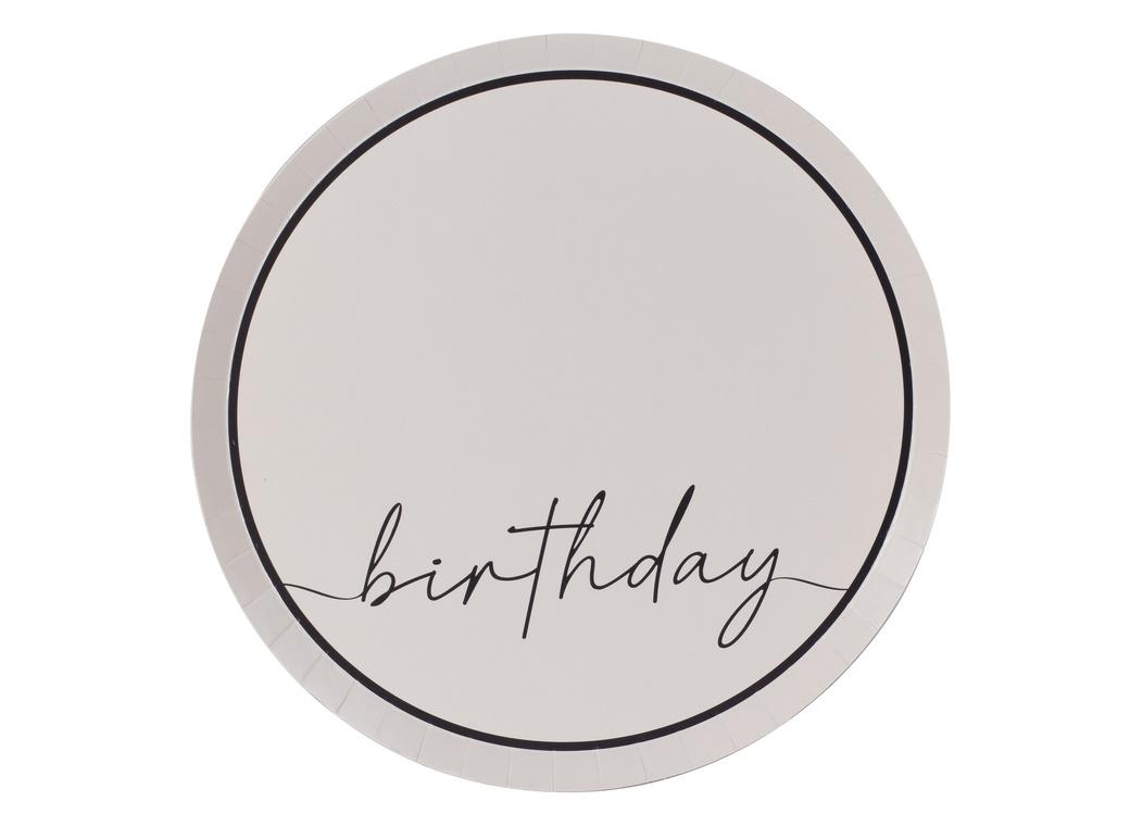 Champagne Noir Birthday Plates 8pk