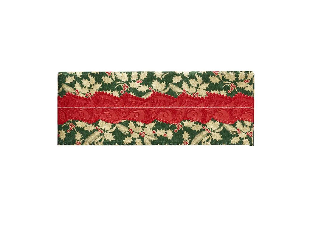 Christmas Cake Frill - Holly Print Green with Red Centre