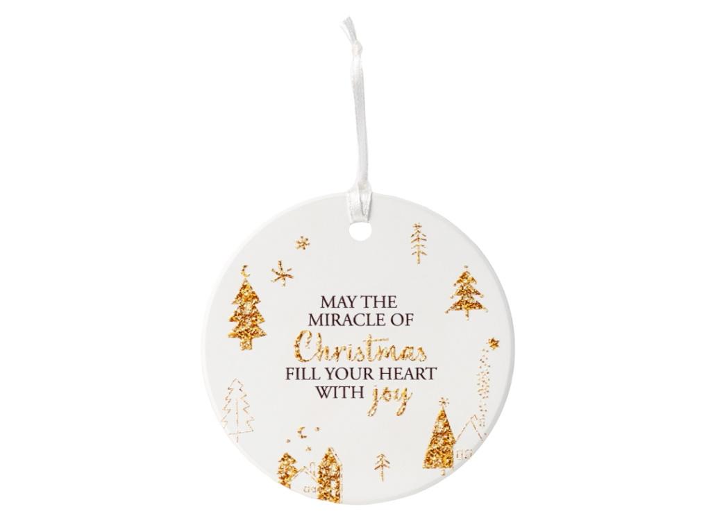 Christmas Hanging Ceramic Keepsake - Miracle