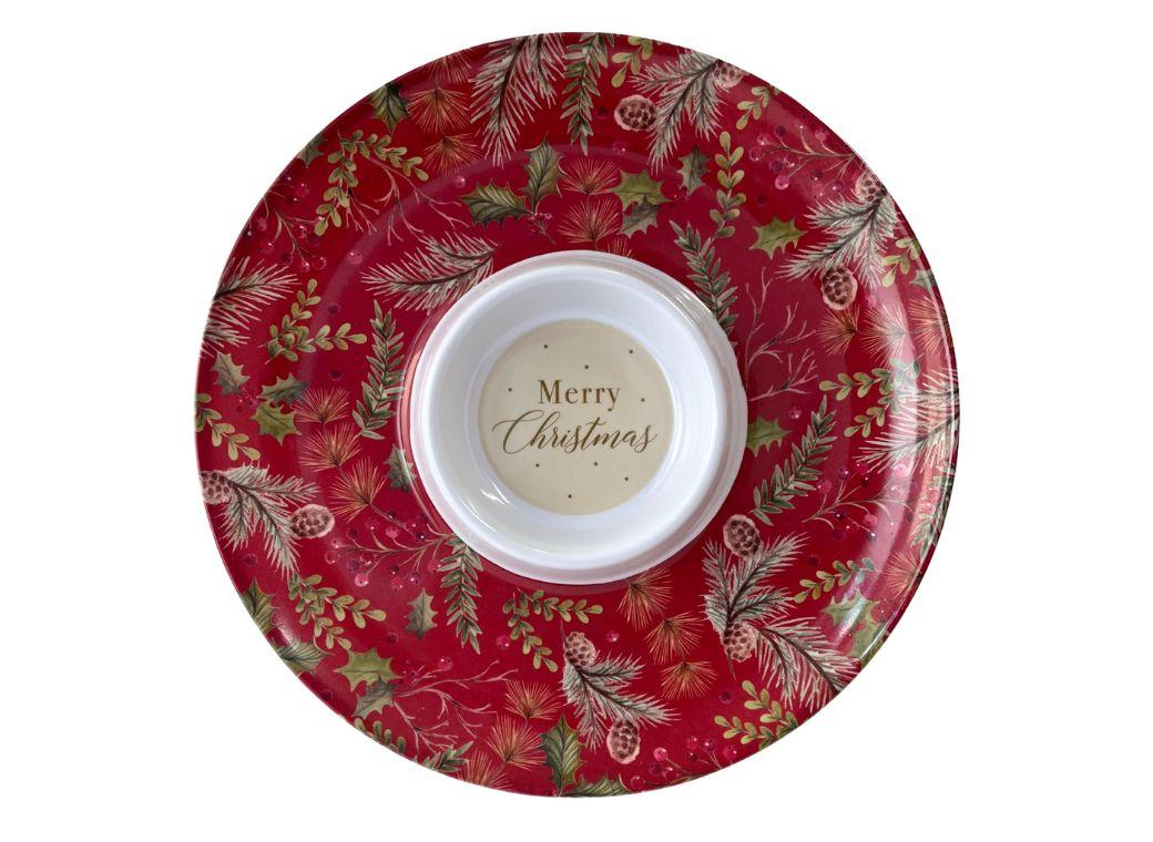 Christmas Melamine Chip 'n Dip Platter