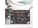 Christmas Dear Santa Chalkboard