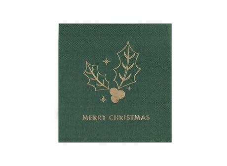 Christmas Holly Beverage Napkins 16pk