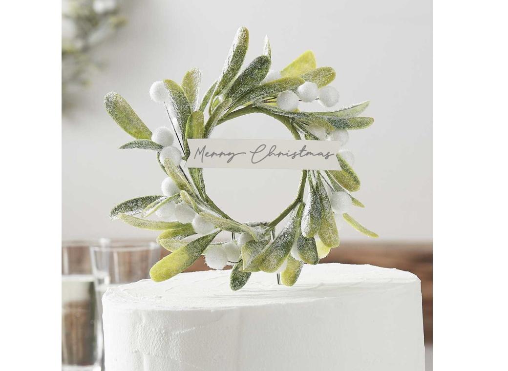 Christmas Mistletoe Cake Topper