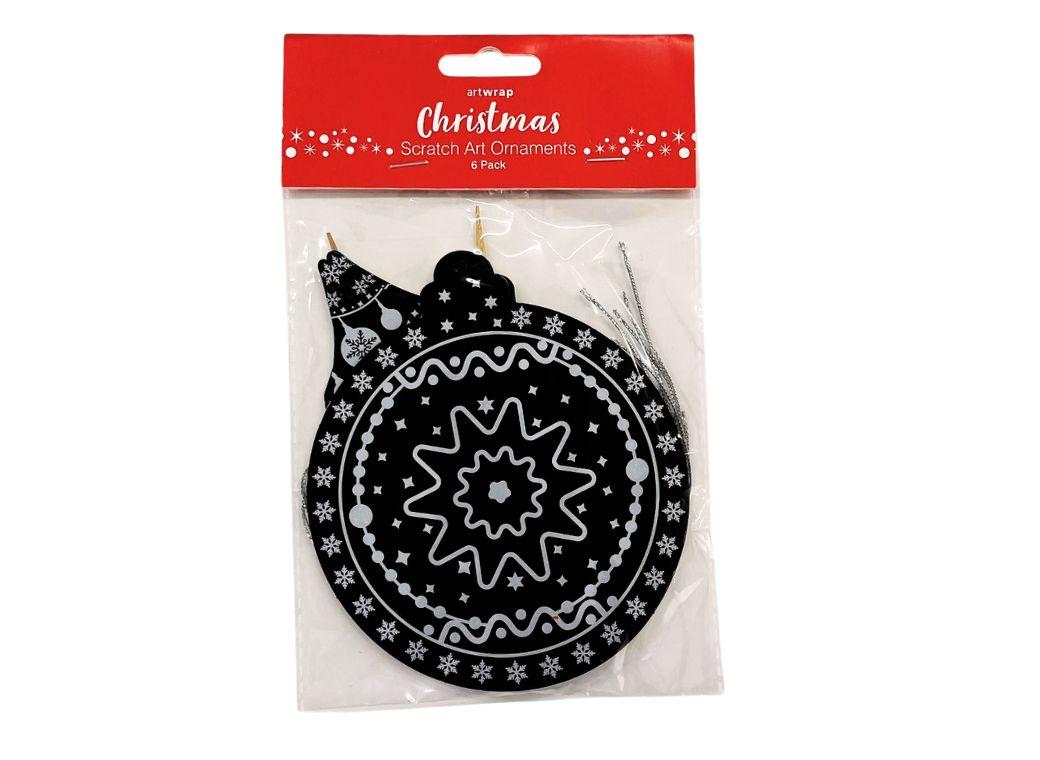 Christmas Scratch Art Ornaments 6pk