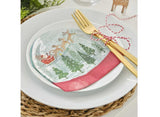 Christmas Snow Globe Shaped Napkins 16pk