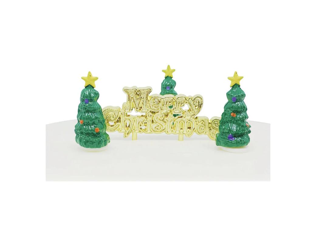 Christmas Trees with Gold Motto Decorating Kit