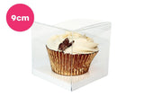 Clear 9cm Cupcake Boxes -  White 10pk