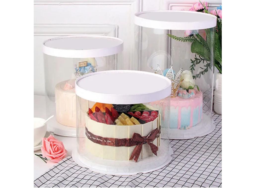 Tall Clear Tube Cake Box - 8"