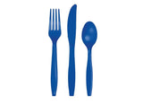 Royal Blue Plastic Cutlery - 24pk