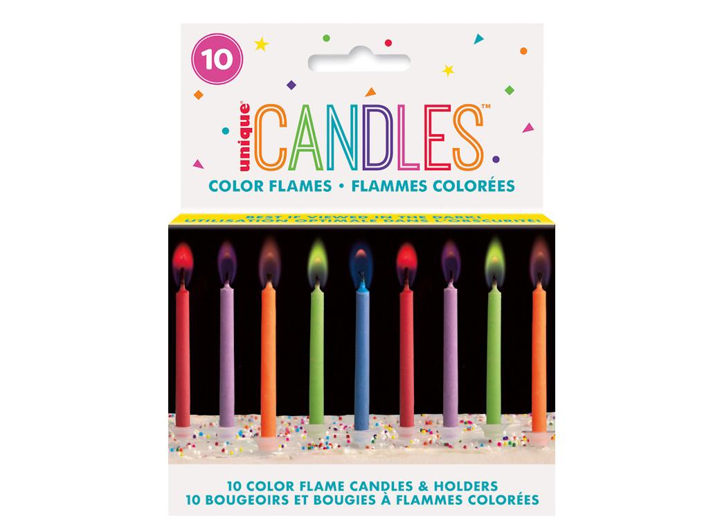 Colour Flame Candles 10pk