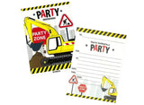 Construction Party Invites 20pk