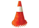 Construction Road Cone Honeycomb Decorations 3pk